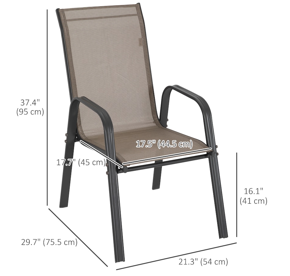 Image 988162_ALTMORE2.jpg, Product 988-162 / Price $159.99, Outsunny Set of 4 Patio Dining Chairs with Armrests for Garden, Grey from Outsunny on TSC.ca's Home & Garden department