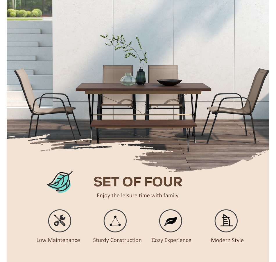 Image 988162_ALTMORE3.jpg, Product 988-162 / Price $159.99, Outsunny Set of 4 Patio Dining Chairs with Armrests for Garden, Grey from Outsunny on TSC.ca's Home & Garden department