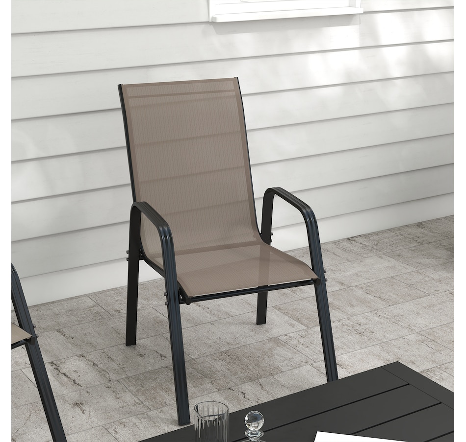 Image 988162_ALTMORE6.jpg, Product 988-162 / Price $159.99, Outsunny Set of 4 Patio Dining Chairs with Armrests for Garden, Grey from Outsunny on TSC.ca's Home & Garden department