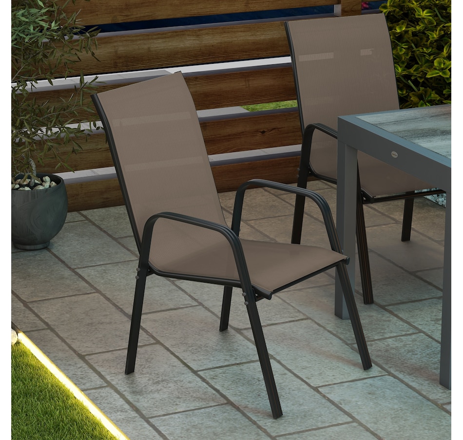 Image 988162_ALTMORE8.jpg, Product 988-162 / Price $159.99, Outsunny Set of 4 Patio Dining Chairs with Armrests for Garden, Grey from Outsunny on TSC.ca's Home & Garden department