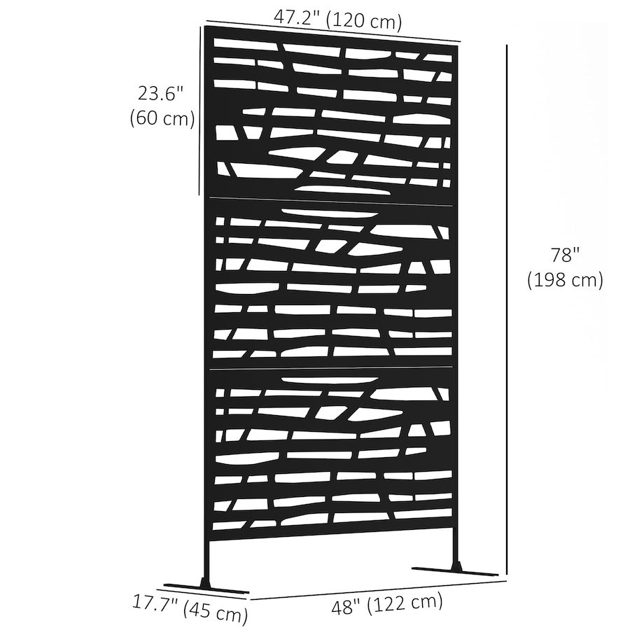 Image 988164_ALTMORE2.jpg, Product 988-164 / Price $199.99, Outsunny Metal Outdoor Privacy Screen, Decorative Outdoor Divider, Black from Outsunny on TSC.ca's Home & Garden department