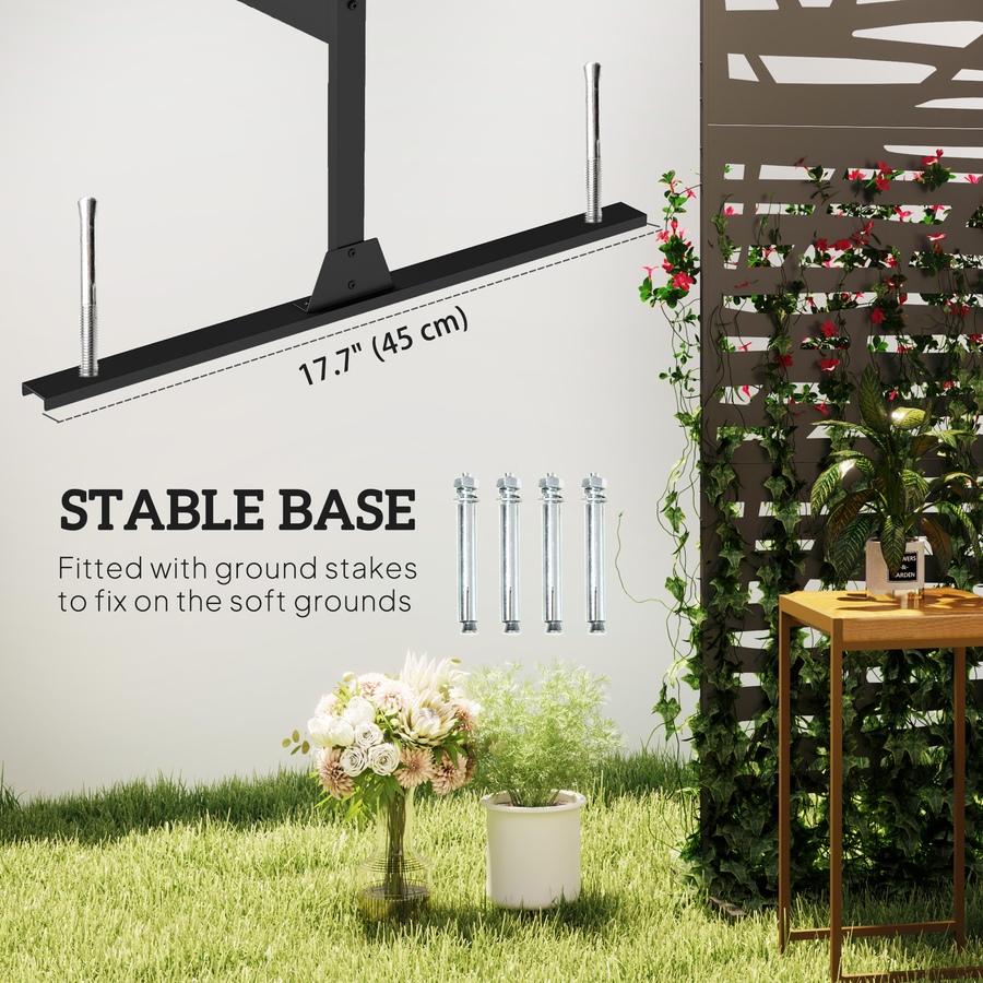 Image 988164_ALTMORE5.jpg, Product 988-164 / Price $199.99, Outsunny Metal Outdoor Privacy Screen, Decorative Outdoor Divider, Black from Outsunny on TSC.ca's Home & Garden department