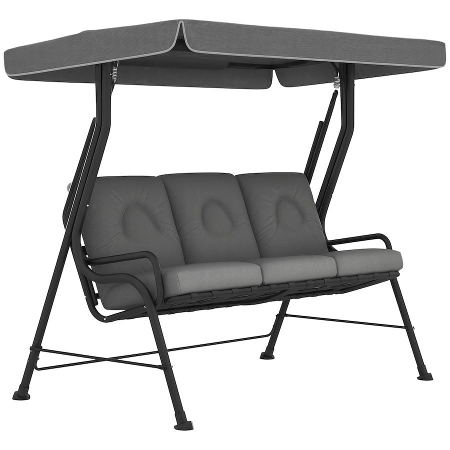Image 988167.png, Product 988-167 / Price $459.99, Outsunny Outdoor 3-person Metal Porch Swing Chair with Canopy Light Grey from Outsunny on TSC.ca's Home & Garden department