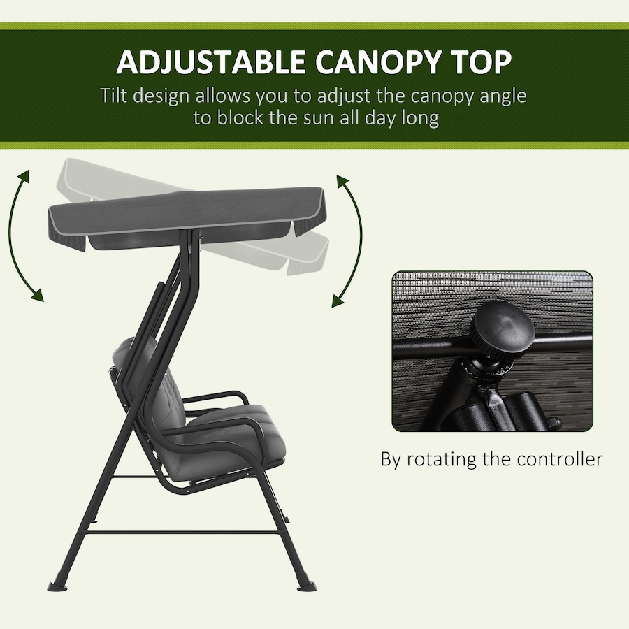 Image 988167_ALTMORE3.jpg, Product 988-167 / Price $459.99, Outsunny Outdoor 3-person Metal Porch Swing Chair with Canopy Light Grey from Outsunny on TSC.ca's Home & Garden department
