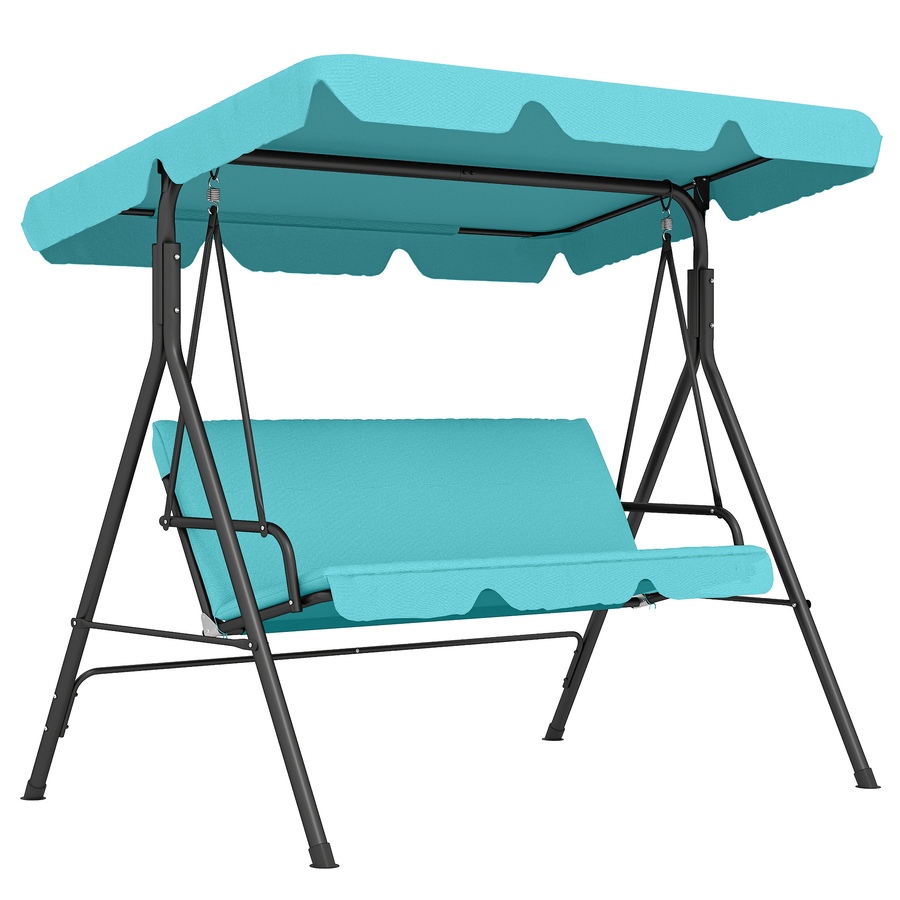 Image 988168.jpg, Product 988-168 / Price $158.99, Outsunny 3-Seat Patio Swing Chair with Adjustable Canopy Teal from Outsunny on TSC.ca's Home & Garden department