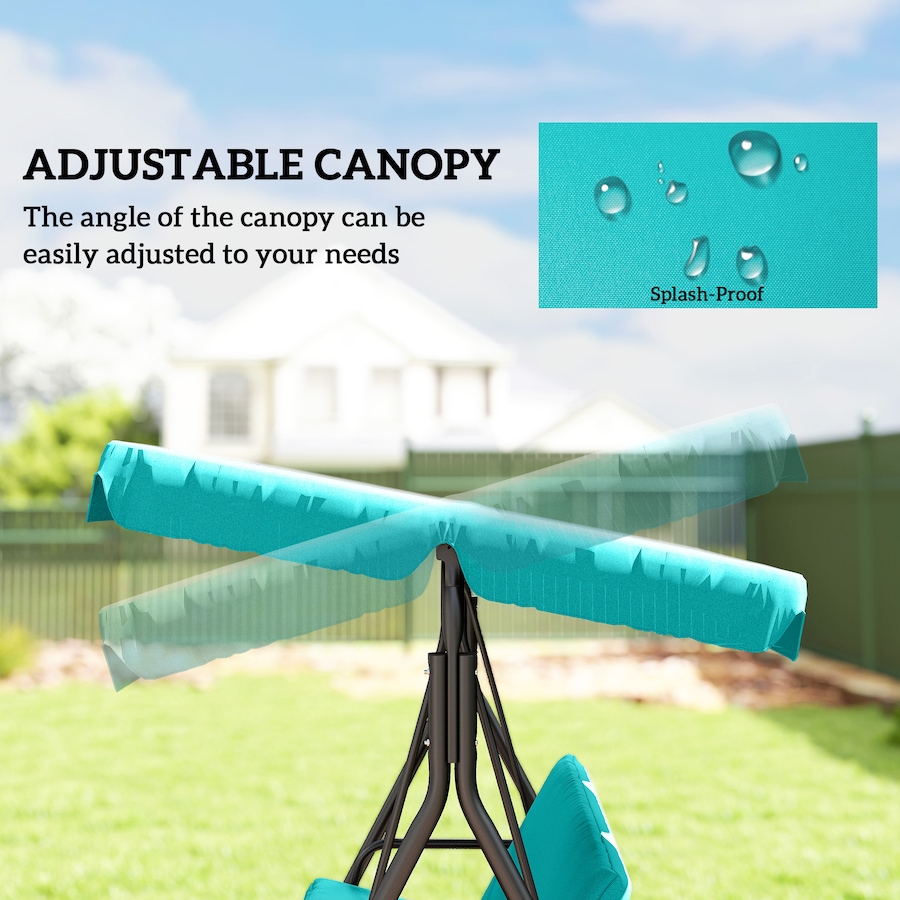 Image 988168_ALTMORE3.jpg, Product 988-168 / Price $158.99, Outsunny 3-Seat Patio Swing Chair with Adjustable Canopy Teal from Outsunny on TSC.ca's Home & Garden department
