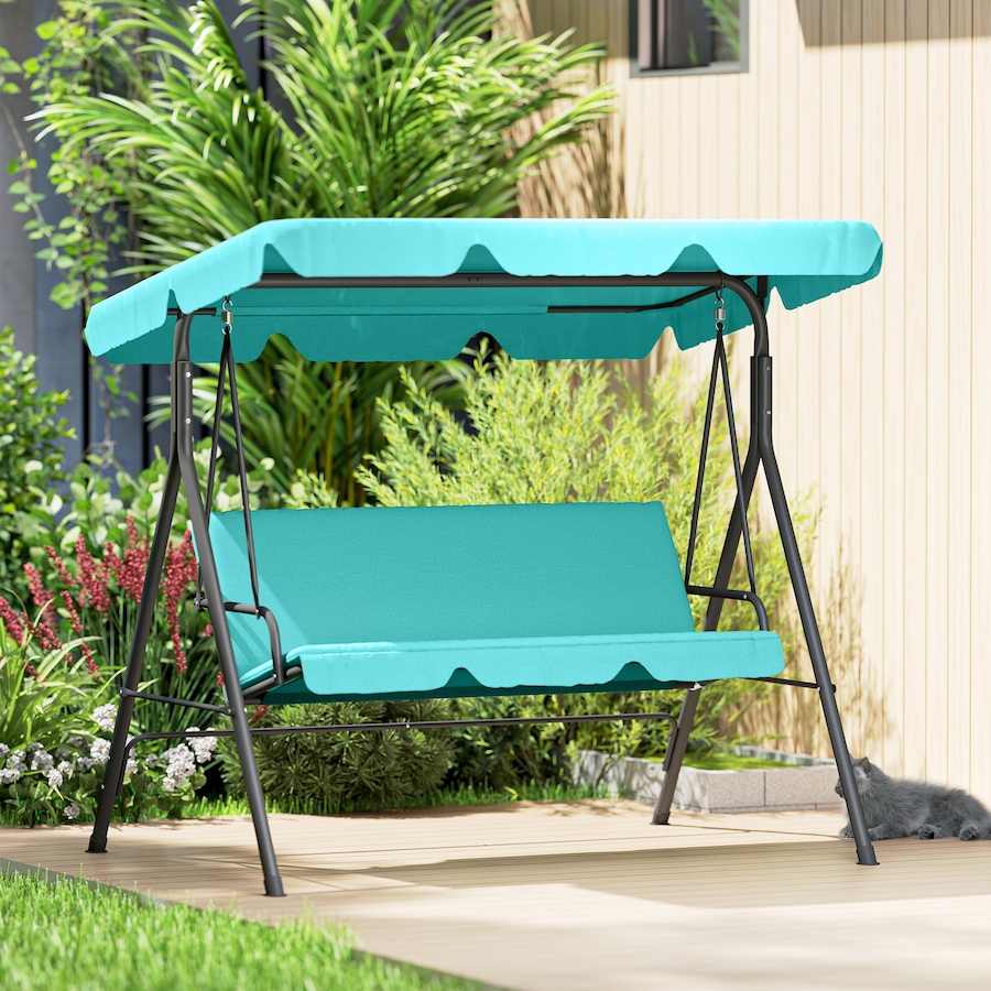 Image 988168_ALTMORE7.jpg, Product 988-168 / Price $158.99, Outsunny 3-Seat Patio Swing Chair with Adjustable Canopy Teal from Outsunny on TSC.ca's Home & Garden department
