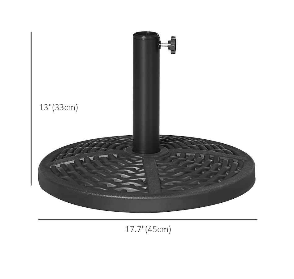 Image 988173_ALTMORE2.jpg, Product 988-173 / Price $54.99, Outsunny Market Umbrella Base Holder 18" Round Parasol Stand, Black from Outsunny on TSC.ca's Home & Garden department