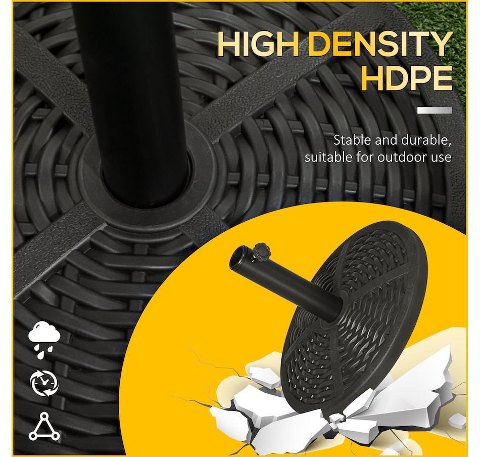 Image 988173_ALTMORE4.jpg, Product 988-173 / Price $54.99, Outsunny Market Umbrella Base Holder 18" Round Parasol Stand, Black from Outsunny on TSC.ca's Home & Garden department