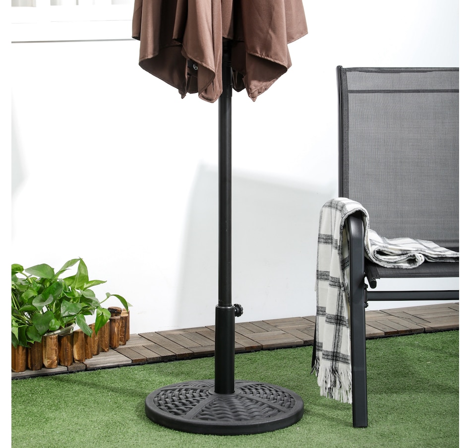 Image 988173_ALTMORE8.jpg, Product 988-173 / Price $54.99, Outsunny Market Umbrella Base Holder 18" Round Parasol Stand, Black from Outsunny on TSC.ca's Home & Garden department