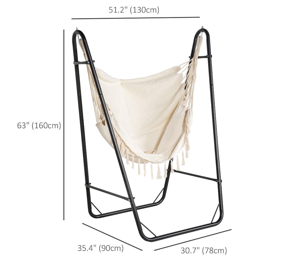 Image 988178_ALTMORE2.jpg, Product 988-178 / Price $99.99, Outsunny Hammock Chair with Stand, Hammock Swing w/ Side Pocket, White from Outsunny on TSC.ca's Home & Garden department