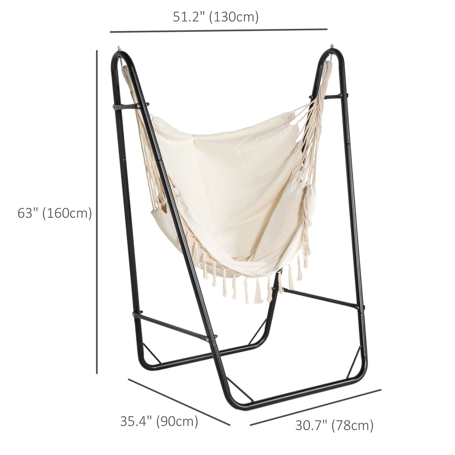 Image 988178_ALTMORE2.jpg, Product 988-178 / Price $119.99, Outsunny Hammock Chair with Stand, Hammock Swing w/ Side Pocket, White from Outsunny on TSC.ca's Home & Garden department