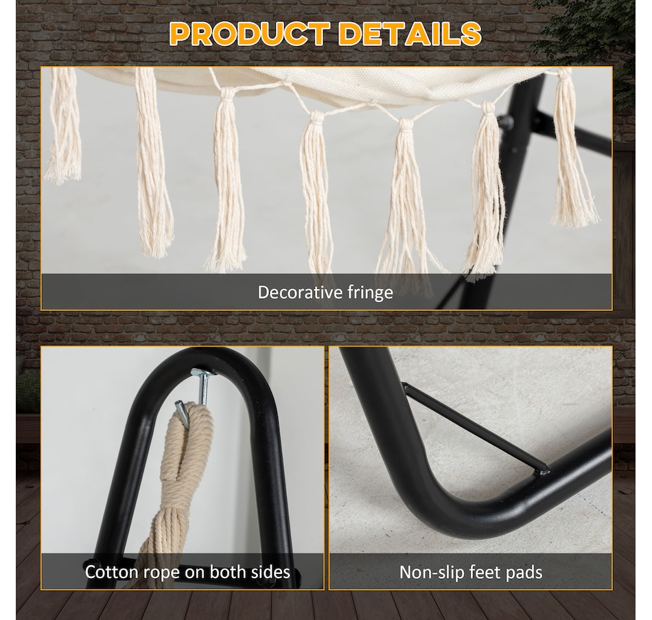 Image 988178_ALTMORE5.jpg, Product 988-178 / Price $99.99, Outsunny Hammock Chair with Stand, Hammock Swing w/ Side Pocket, White from Outsunny on TSC.ca's Home & Garden department