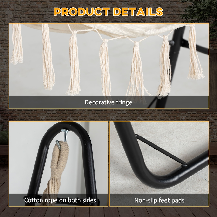 Image 988178_ALTMORE5.jpg, Product 988-178 / Price $119.99, Outsunny Hammock Chair with Stand, Hammock Swing w/ Side Pocket, White from Outsunny on TSC.ca's Home & Garden department