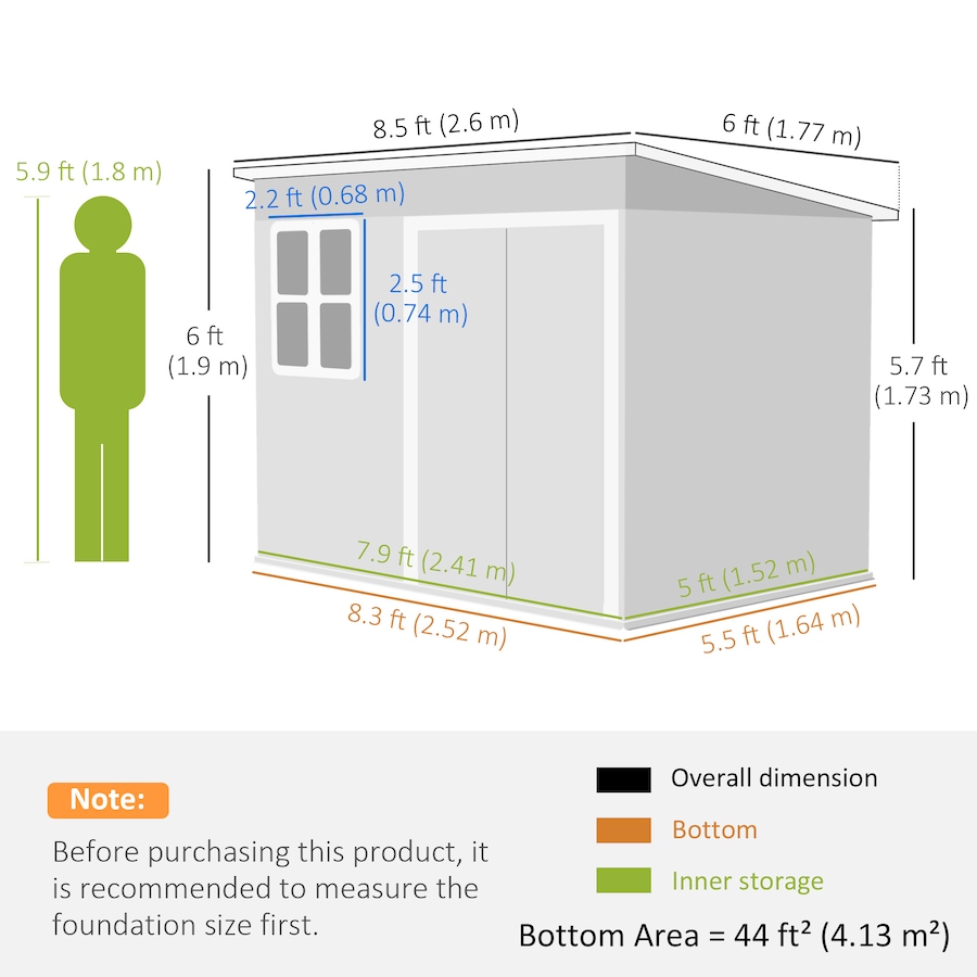 Image 988184_ALTMORE2.jpg, Product 988-184 / Price $579.99, Outsunny 8.5' x 6' Metal Outdoor Storage Shed with Window, Lockable Doors from Outsunny on TSC.ca's Home & Garden department