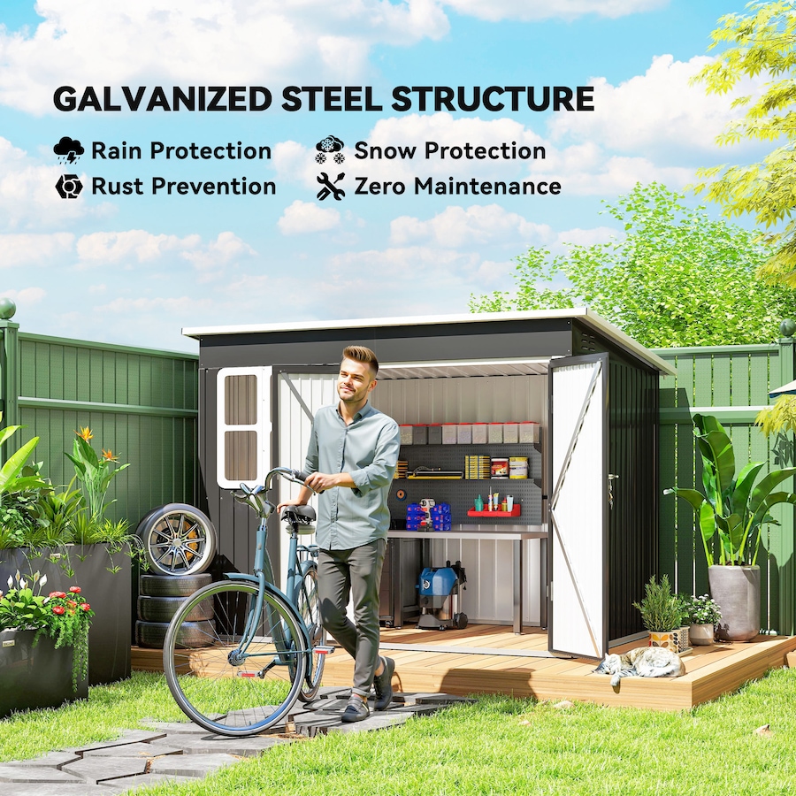 Image 988184_ALTMORE3.jpg, Product 988-184 / Price $579.99, Outsunny 8.5' x 6' Metal Outdoor Storage Shed with Window, Lockable Doors from Outsunny on TSC.ca's Home & Garden department