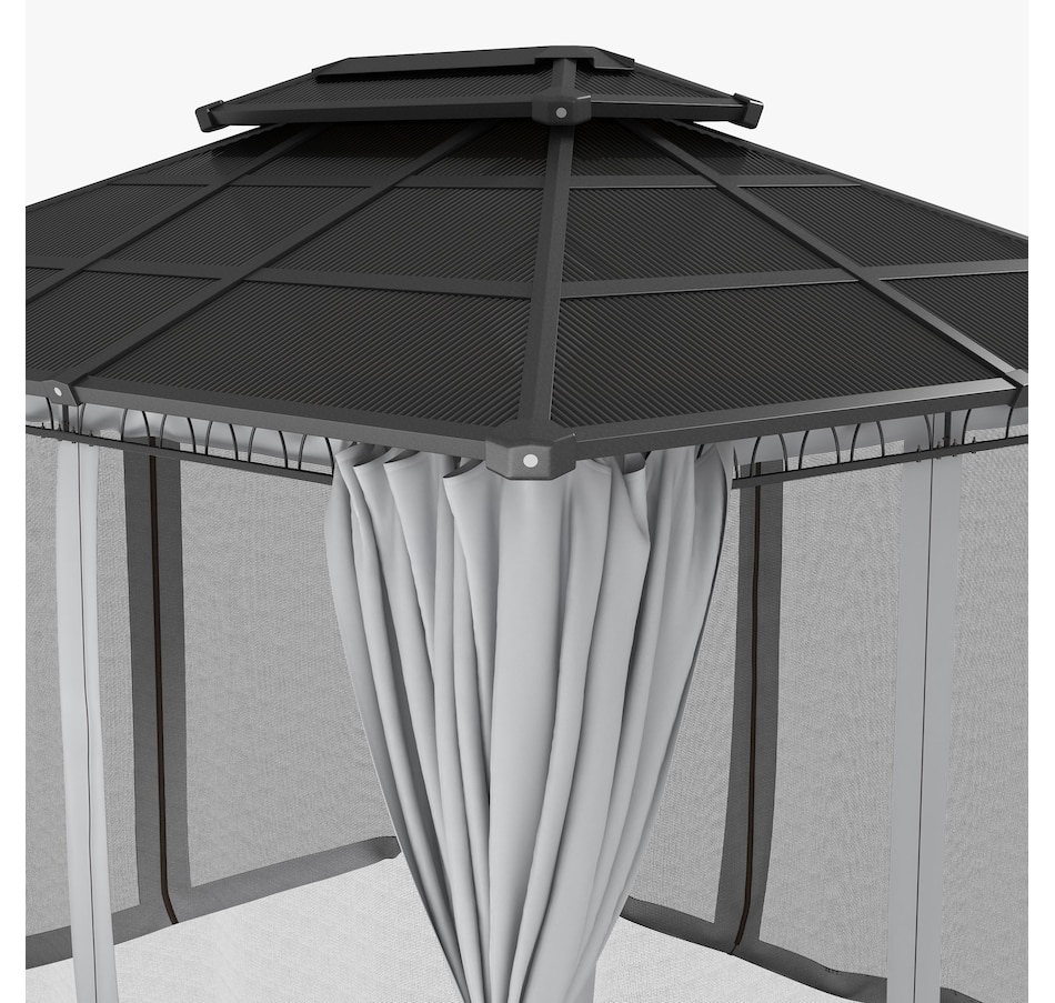 Image 988185_ALTMORE7.jpg, Product 988-185 / Price $799.99, Outsunny 10' x 12' Double Roof Hardtop Gazebo with Nettings Curtains Grey from Outsunny on TSC.ca's Home & Garden department