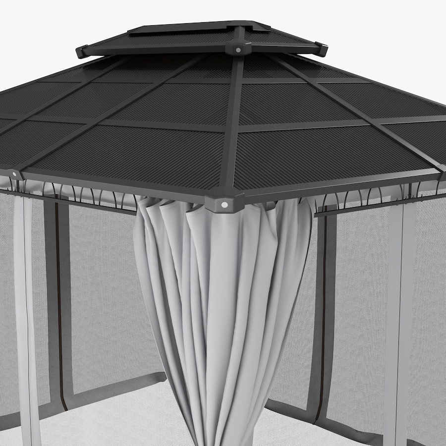 Image 988185_ALTMORE7.jpg, Product 988-185 / Price $849.99, Outsunny 10' x 12' Double Roof Hardtop Gazebo with Nettings Curtains Grey from Outsunny on TSC.ca's Home & Garden department