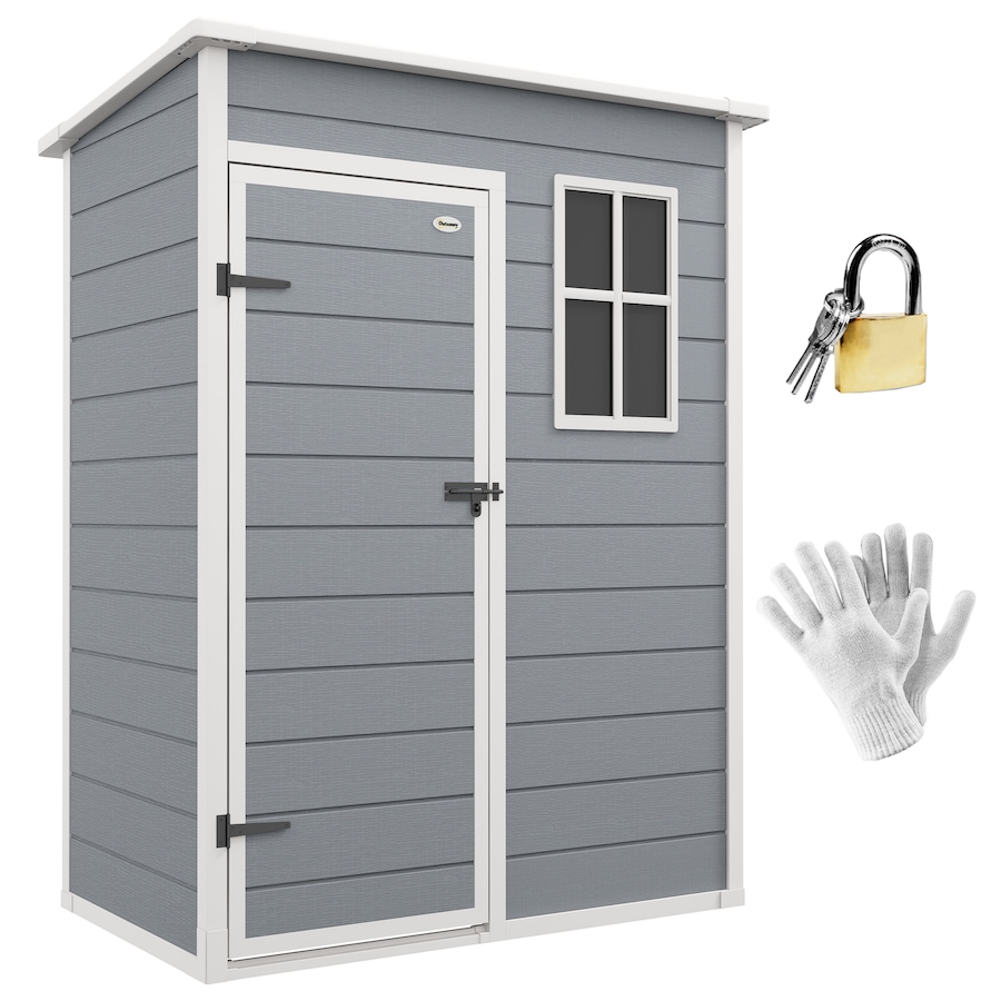 Image 988189.jpg, Product 988-189 / Price $439.99, Outsunny 5 x 3FT Outdoor Storage Garden Shed with Lockable Door, Grey from Outsunny on TSC.ca's Home & Garden department