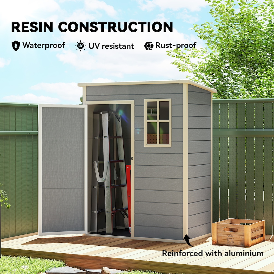 Image 988189_ALTMORE4.jpg, Product 988-189 / Price $439.99, Outsunny 5 x 3FT Outdoor Storage Garden Shed with Lockable Door, Grey from Outsunny on TSC.ca's Home & Garden department