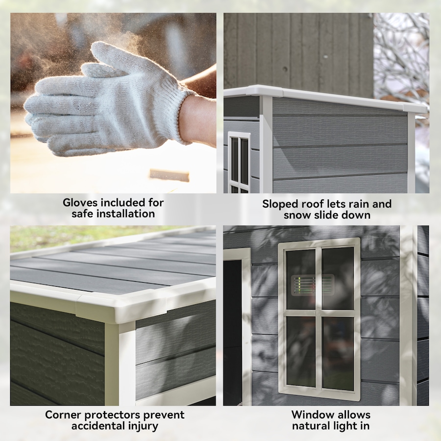 Image 988189_ALTMORE7.jpg, Product 988-189 / Price $439.99, Outsunny 5 x 3FT Outdoor Storage Garden Shed with Lockable Door, Grey from Outsunny on TSC.ca's Home & Garden department