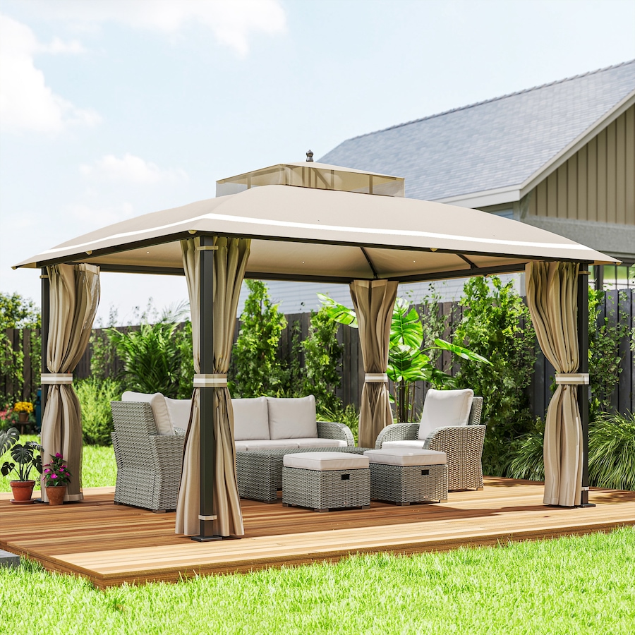 Image 988196_ALTMORE1.jpg, Product 988-196 / Price $389.99, Outsunny 10' x 12' Outdoor Gazebo, Double Roof with Netting and Curtains from Outsunny on TSC.ca's Home & Garden department