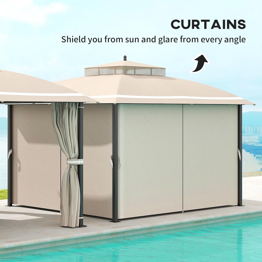 Image 988196_ALTMORE4.jpg, Product 988-196 / Price $389.99, Outsunny 10' x 12' Outdoor Gazebo, Double Roof with Netting and Curtains from Outsunny on TSC.ca's Home & Garden department