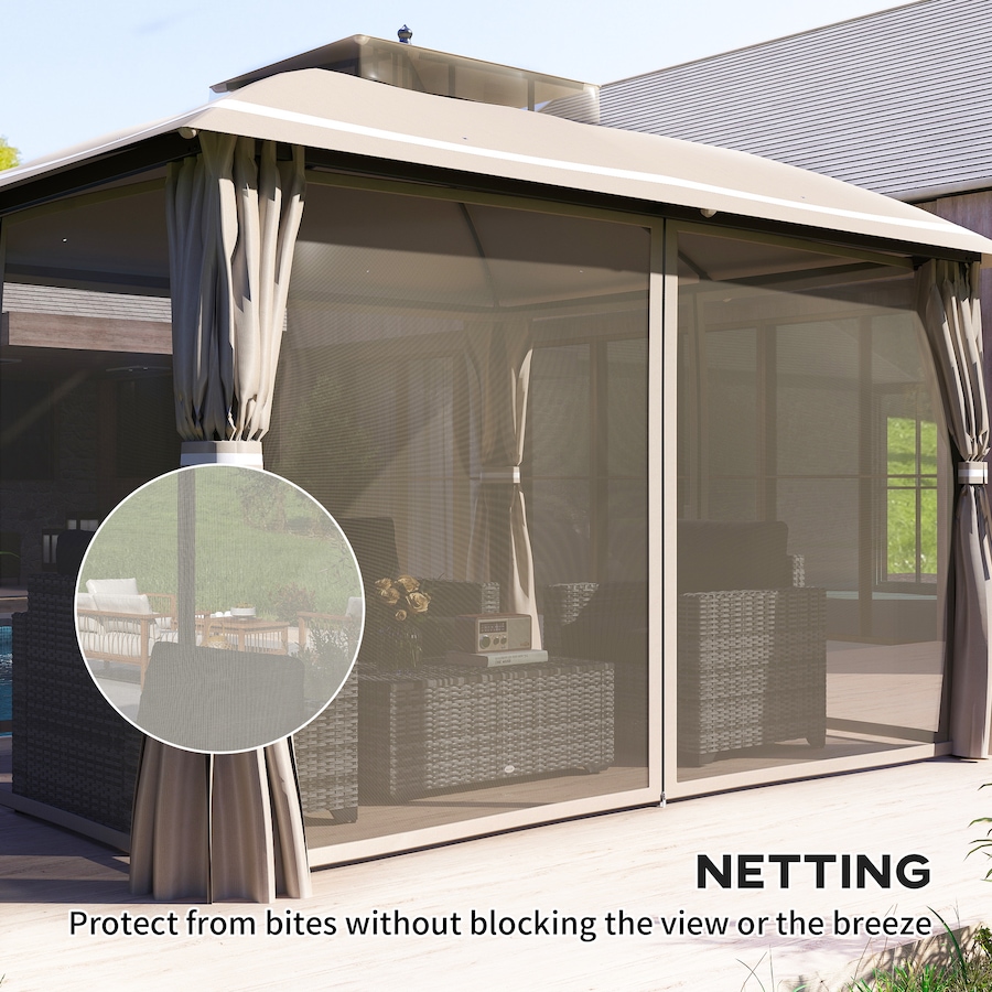 Image 988196_ALTMORE5.jpg, Product 988-196 / Price $389.99, Outsunny 10' x 12' Outdoor Gazebo, Double Roof with Netting and Curtains from Outsunny on TSC.ca's Home & Garden department