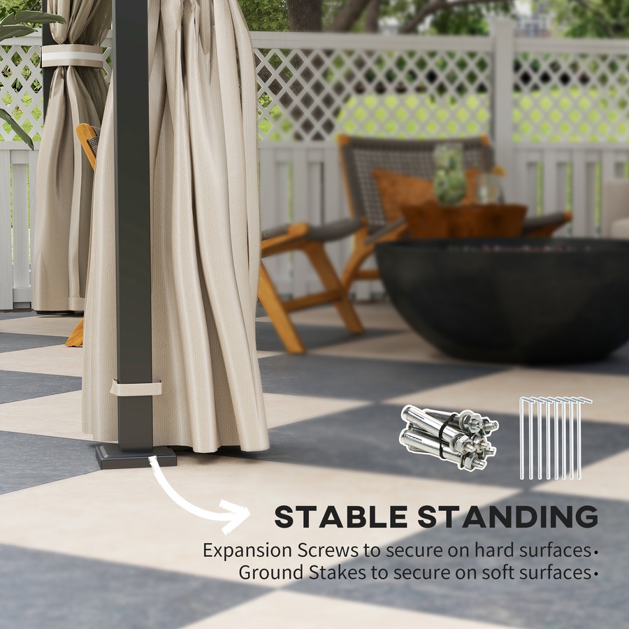 Image 988196_ALTMORE6.jpg, Product 988-196 / Price $389.99, Outsunny 10' x 12' Outdoor Gazebo, Double Roof with Netting and Curtains from Outsunny on TSC.ca's Home & Garden department