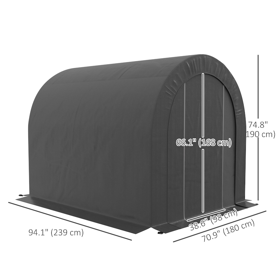 Image 988197_ALTMORE2.jpg, Product 988-197 / Price $179.99, Outsunny 6' x 8' Outdoor Storage Shed, Galvanised Steel Portable Bike Shed from Outsunny on TSC.ca's Home & Garden department