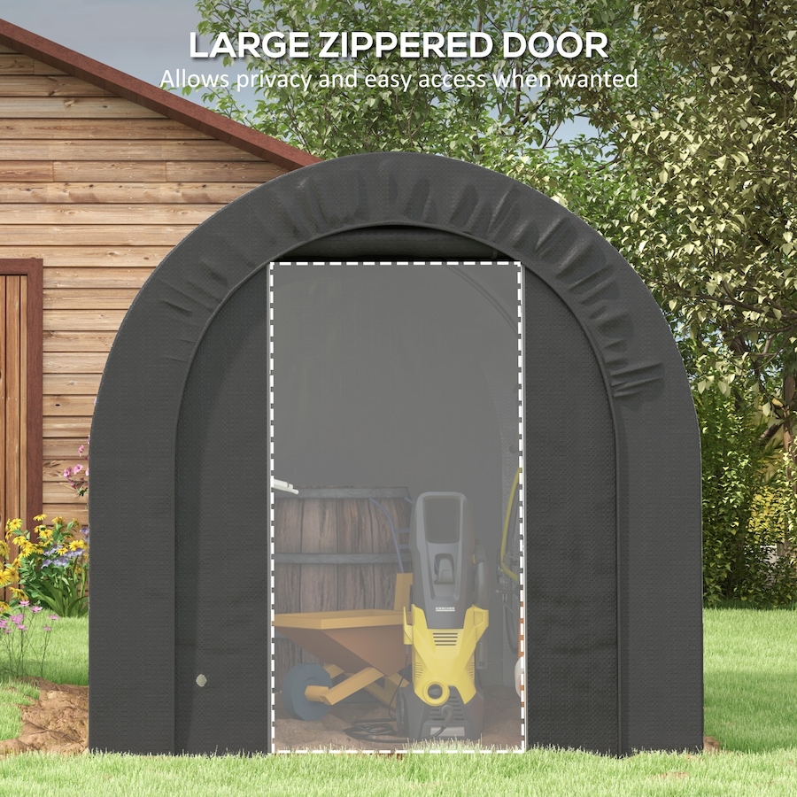 Image 988197_ALTMORE5.jpg, Product 988-197 / Price $179.99, Outsunny 6' x 8' Outdoor Storage Shed, Galvanised Steel Portable Bike Shed from Outsunny on TSC.ca's Home & Garden department