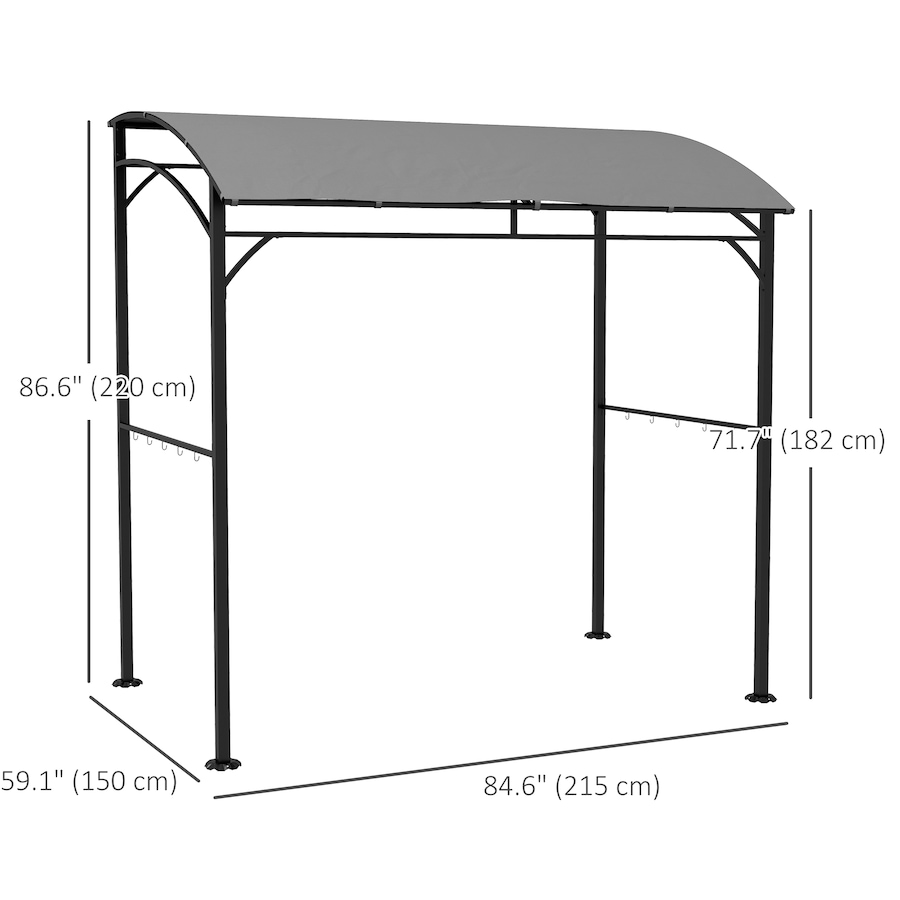 Image 988198_ALTMORE2.jpg, Product 988-198 / Price $149.99, Outsunny 7' x 5' BBQ Grill Gazebo Tent with Steel Frame Hooks Grey from Outsunny on TSC.ca's Home & Garden department