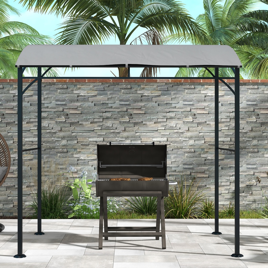 Image 988198_ALTMORE6.jpg, Product 988-198 / Price $149.99, Outsunny 7' x 5' BBQ Grill Gazebo Tent with Steel Frame Hooks Grey from Outsunny on TSC.ca's Home & Garden department