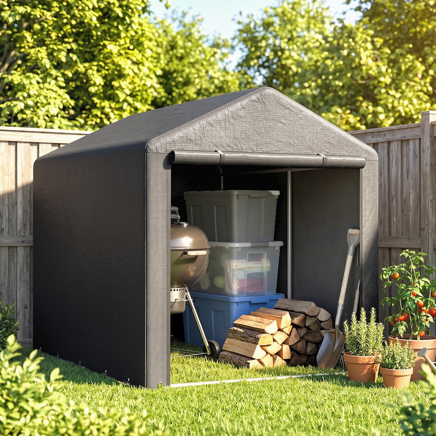 Image 988199_ALTMORE10.jpg, Product 988-199 / Price $169.99, Outsunny Storage Tent, Portable Outdoor Shed with Large Door, Dark Grey from Outsunny on TSC.ca's Home & Garden department