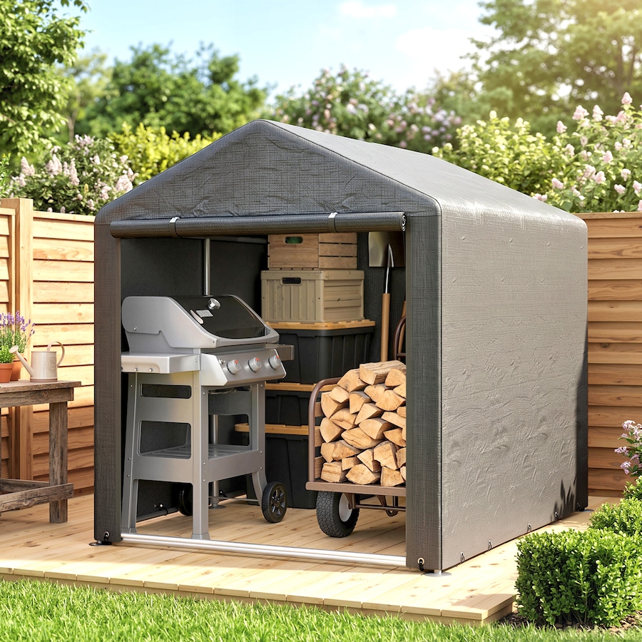 Image 988199_ALTMORE12.jpg, Product 988-199 / Price $169.99, Outsunny Storage Tent, Portable Outdoor Shed with Large Door, Dark Grey from Outsunny on TSC.ca's Home & Garden department