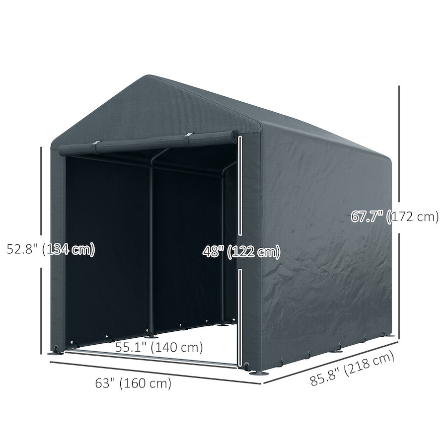 Image 988199_ALTMORE2.jpg, Product 988-199 / Price $159.99, Outsunny Storage Tent, Portable Outdoor Shed with Large Door, Dark Grey from Outsunny on TSC.ca's Home & Garden department
