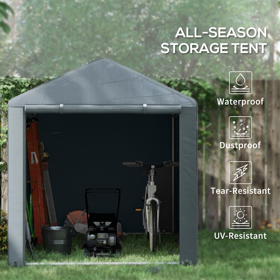 Image 988199_ALTMORE3.jpg, Product 988-199 / Price $159.99, Outsunny Storage Tent, Portable Outdoor Shed with Large Door, Dark Grey from Outsunny on TSC.ca's Home & Garden department