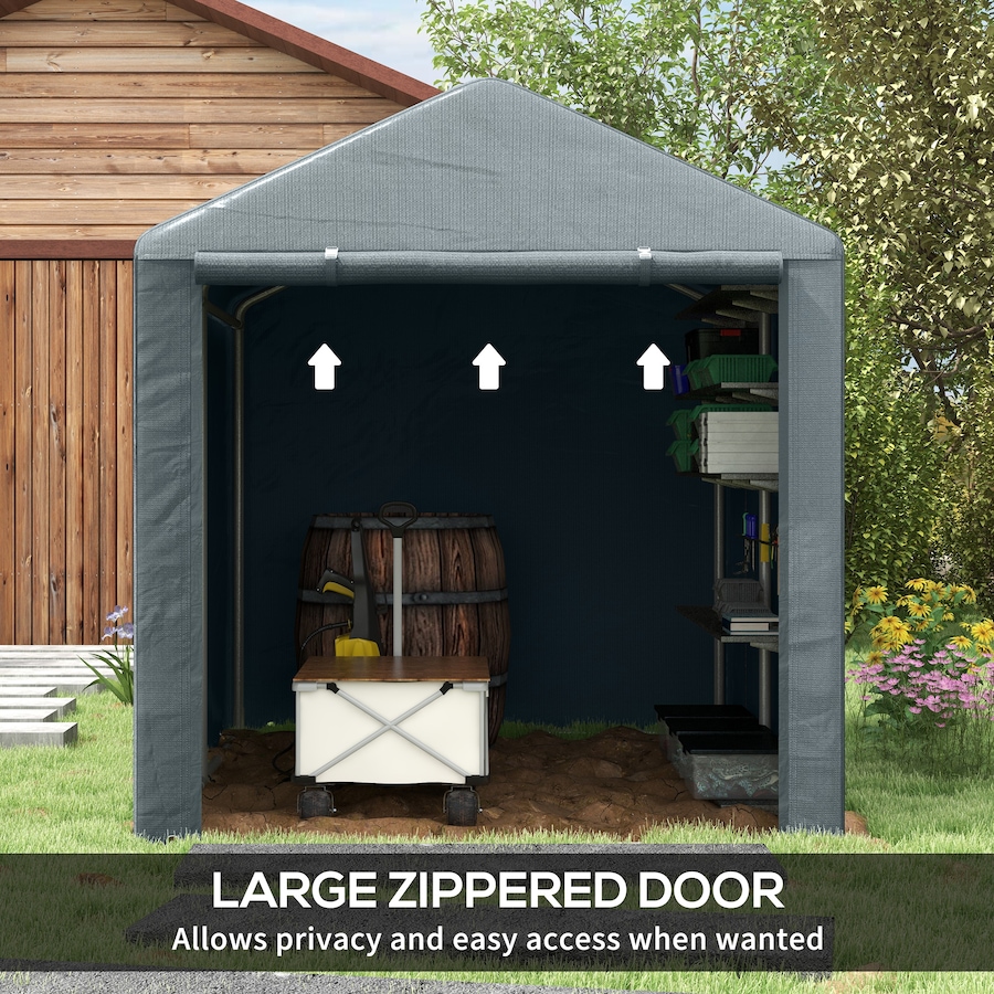 Image 988199_ALTMORE5.jpg, Product 988-199 / Price $159.99, Outsunny Storage Tent, Portable Outdoor Shed with Large Door, Dark Grey from Outsunny on TSC.ca's Home & Garden department