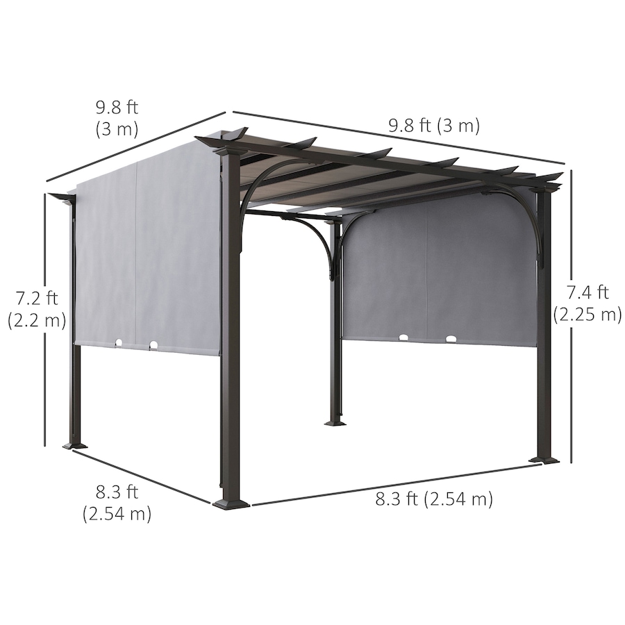 Image 988201_ALTMORE2.jpg, Product 988-201 / Price $319.99, Outsunny 10' x 10' Outdoor Pergola Patio Gazebo Canopy, Grey from Outsunny on TSC.ca's Home & Garden department