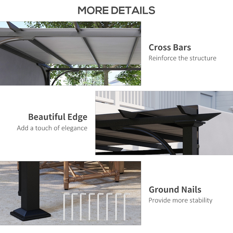 Image 988201_ALTMORE5.jpg, Product 988-201 / Price $319.99, Outsunny 10' x 10' Outdoor Pergola Patio Gazebo Canopy, Grey from Outsunny on TSC.ca's Home & Garden department