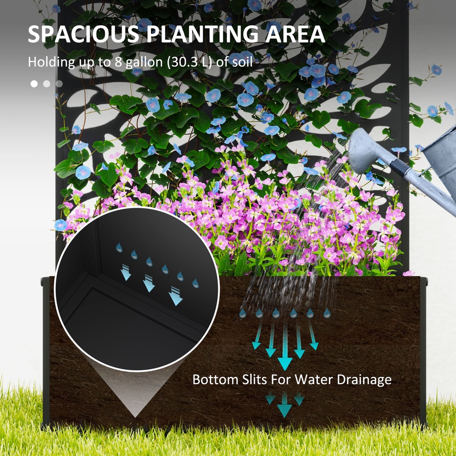 Image 988203_ALTMORE3.jpg, Product 988-203 / Price $89.99, Outsunny Raised Garden Bed with Privacy Panel, Metal Planter Box from Outsunny on TSC.ca's Home & Garden department