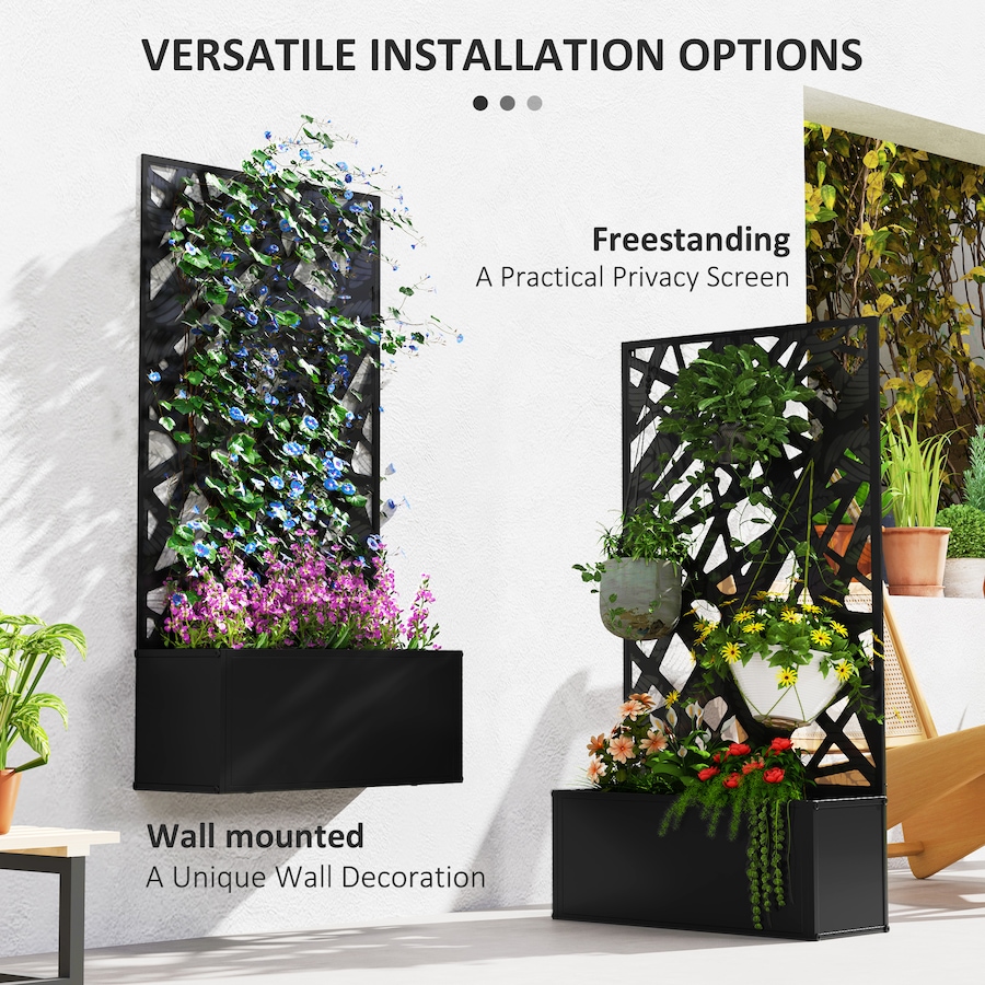 Image 988203_ALTMORE4.jpg, Product 988-203 / Price $89.99, Outsunny Raised Garden Bed with Privacy Panel, Metal Planter Box from Outsunny on TSC.ca's Home & Garden department