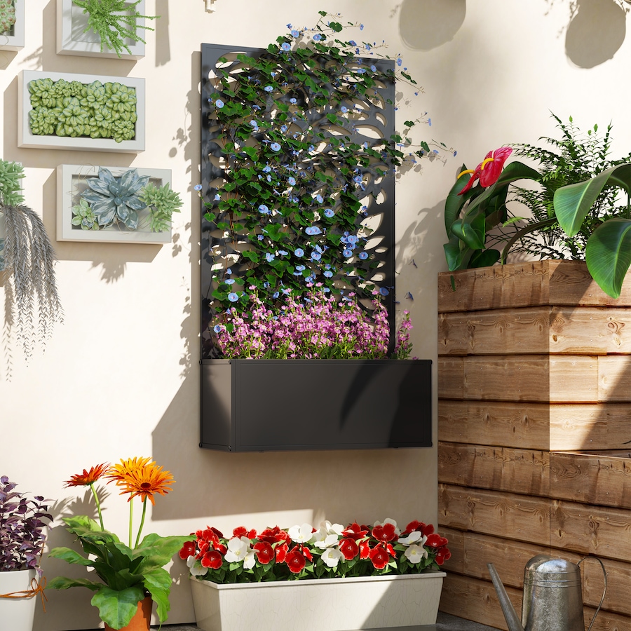 Image 988203_ALTMORE6.jpg, Product 988-203 / Price $89.99, Outsunny Raised Garden Bed with Privacy Panel, Metal Planter Box from Outsunny on TSC.ca's Home & Garden department