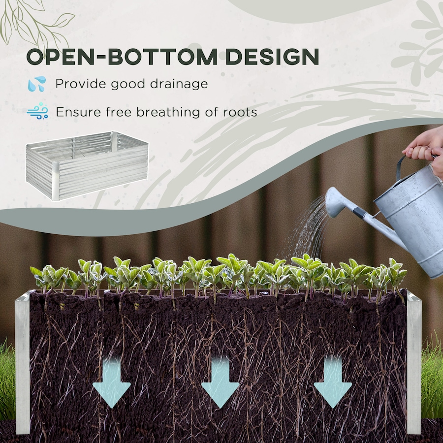 Image 988204_ALTMORE3.jpg, Product 988-204 / Price $94.99, Outsunny 6' x 3' x 2' Galvanized Raised Garden Bed from Outsunny on TSC.ca's Home & Garden department