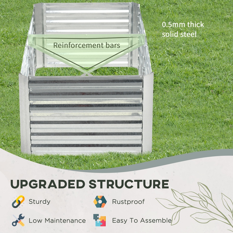 Image 988204_ALTMORE4.jpg, Product 988-204 / Price $94.99, Outsunny 6' x 3' x 2' Galvanized Raised Garden Bed from Outsunny on TSC.ca's Home & Garden department