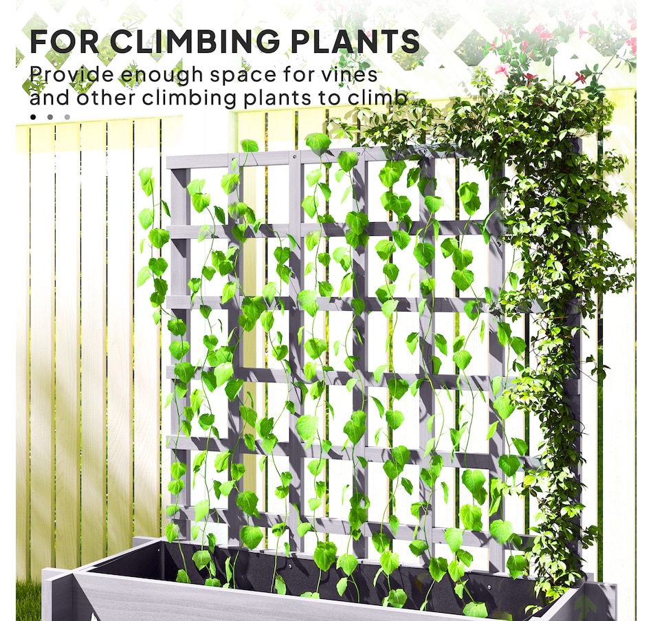 Image 988206_ALTMORE3.jpg, Product 988-206 / Price $94.99, Outsunny 3 Tier Raised Garden Bed with Trellis for Climbing Plants Grey from Outsunny on TSC.ca's Home & Garden department