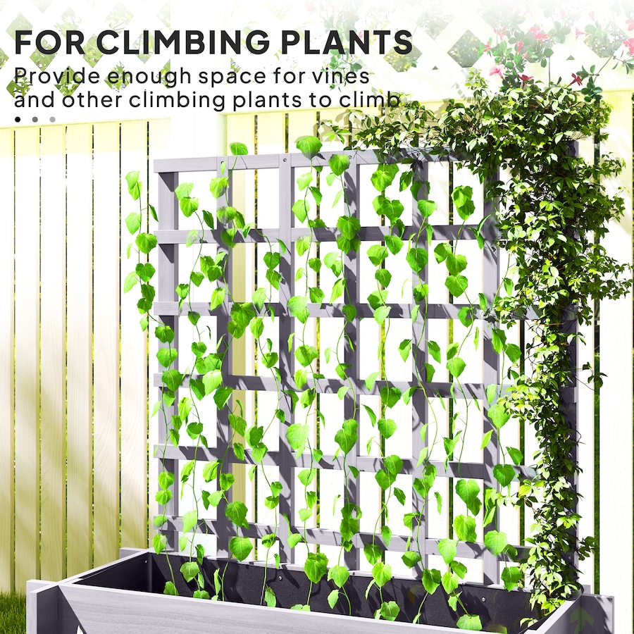 Image 988206_ALTMORE3.jpg, Product 988-206 / Price $89.99, Outsunny 3 Tier Raised Garden Bed with Trellis for Climbing Plants Grey from Outsunny on TSC.ca's Home & Garden department