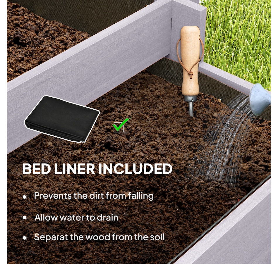 Image 988206_ALTMORE5.jpg, Product 988-206 / Price $94.99, Outsunny 3 Tier Raised Garden Bed with Trellis for Climbing Plants Grey from Outsunny on TSC.ca's Home & Garden department