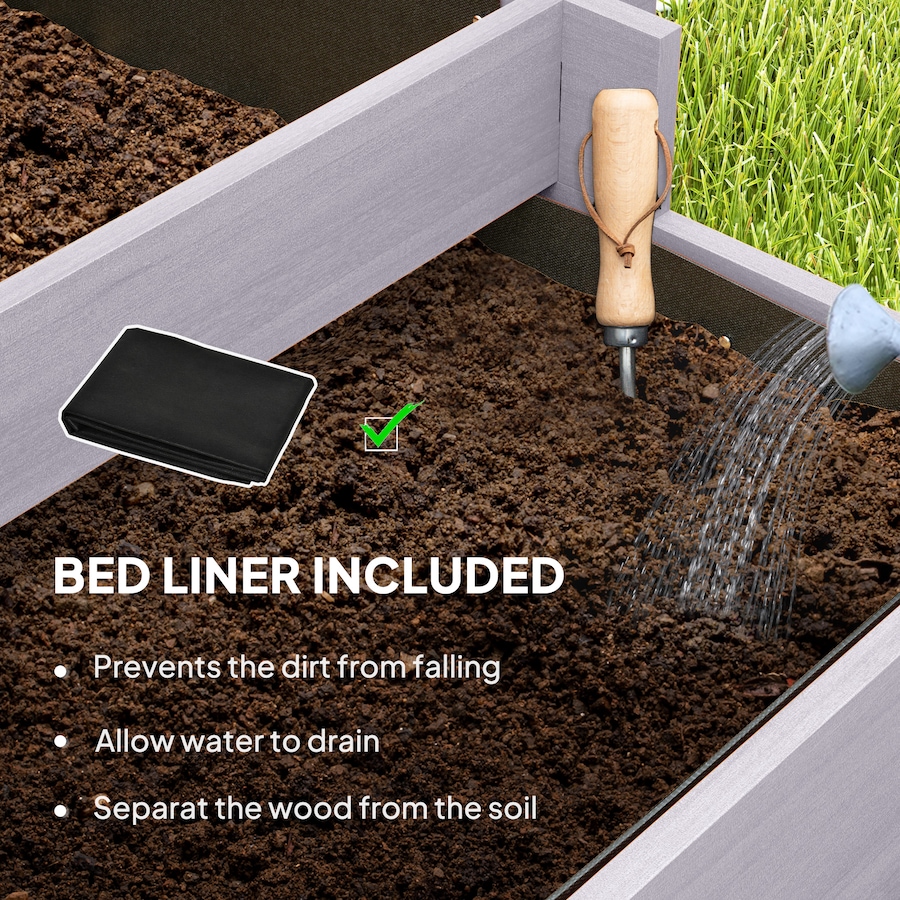 Image 988206_ALTMORE5.jpg, Product 988-206 / Price $89.99, Outsunny 3 Tier Raised Garden Bed with Trellis for Climbing Plants Grey from Outsunny on TSC.ca's Home & Garden department