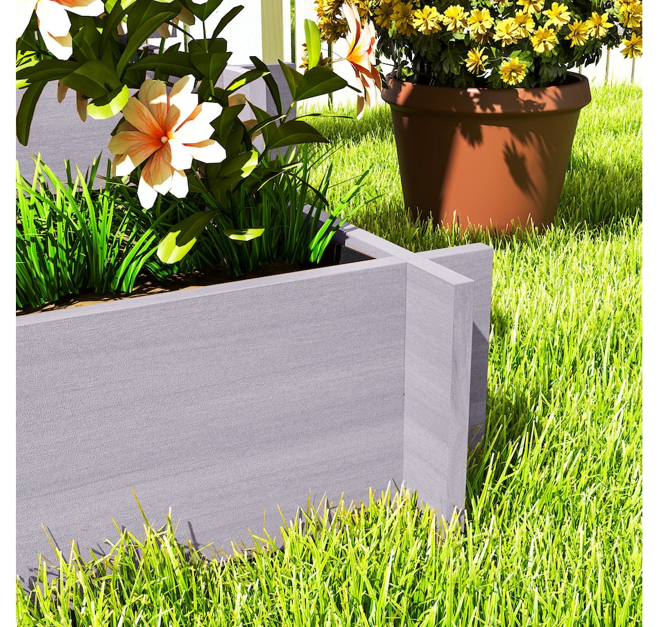 Image 988206_ALTMORE7.jpg, Product 988-206 / Price $94.99, Outsunny 3 Tier Raised Garden Bed with Trellis for Climbing Plants Grey from Outsunny on TSC.ca's Home & Garden department